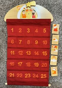Sevi Of Italy Wooden Toys Canvas Wall Hanging Christmas Advent Calendar