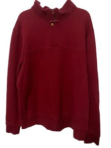 Men's ORVIS Snap Button 1/4 Zip Pullover XL SWEATER Size XL Burgundy - Picture 1 of 11