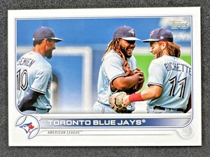 ⭐🦄 Tarjeta del equipo 2022 Topps Serie 1 Toronto Blue Jays #109 Guerrero Bichette 🆓📦 - Imagen 1 de 2