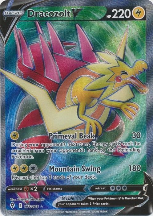 Dracozolt V (Full Art) 178/203 Ultra Rare  Evolving Skies Pokemon TCG - Image 1 of 1