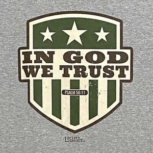 Light Source God Bless America T-Shirt S Gray Christian Religious Patriotic - Picture 1 of 5