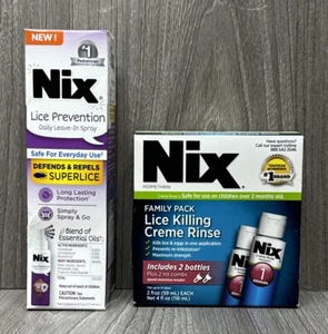 NIX Lice Prevention Daily Leave-In Spray Repels SUPERLICE & Killing Cream Rince - Picture 1 of 1