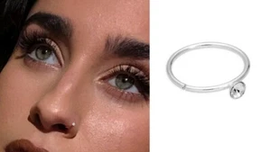 Anillos finos de acero inoxidable pequeños de cristal falso aro nariz perforada - Imagen 1 de 2
