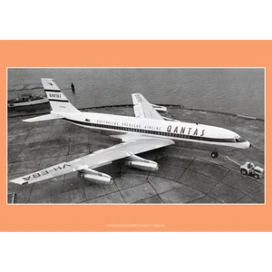 Qantas Boeing 707-138 Art Print – VH-EBA at Boeing Renton 1959 – 2 sizes Poster - Picture 1 of 4