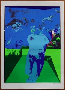 Moshe Givati Original Lápiz Firmado Impreso a Mano Serigrafía Edición Limitada 30 de100 1972 - Imagen 1 de 2