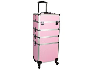 Beauty Trolley CASSANDRA Aluminium pink Kosmetik Koffer Case Schmink Visagisten - Bild 1 von 5
