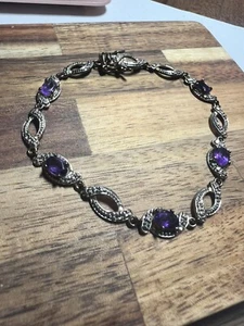 Sterling Silber 925 Amethyst Tennis Armband Ross Simons ~ 7" #9806 - Bild 1 von 7