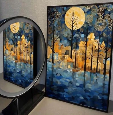 Arte de pared en lienzo EVENING MOON de GUSTAV KLIMT 12 x 16 sin marco 539 Foto 1 de 3