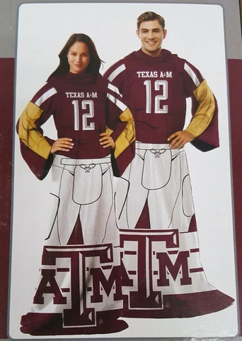 Texas A&M University NCAA Aggie Comfy Huddle Blanket w/Sleeves 48"X71" New Cover