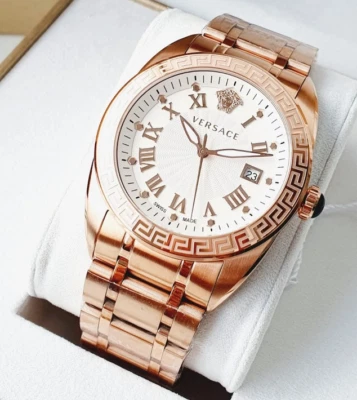 Reloj para hombre Versace V-Sport II VFE090013 tono oro rosa esfera blanca zafiro fecha Foto 1 de 4