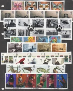 GB 2001 anno completo-set di commemorativi 11 set di francobolli usati in ottime condizioni su pezzo - Foto 1 di 2