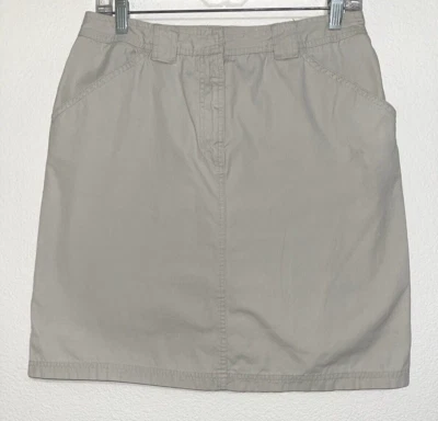 Трапециевидная юбка чино хаки размер 10 относительность молнии и кнопки 4 кармана классический - Изображение 1 из 4