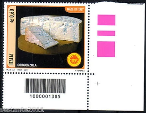 ITALIA 2011 FORMAGGI GORGONZOLA CODICE A BARRE 1385 MNH** 191A ANGOLO LEGGI - Imagen 1 de 1