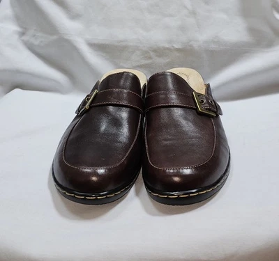 Softspots Brown Leather Mules / Clogs / Slides Buckles Women’s Size 8 W - Image 1 of 4