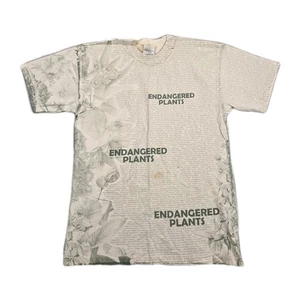 Vintage Endangered Plants T Shirt Mens Large All Over Print AOP - Picture 1 of 9
