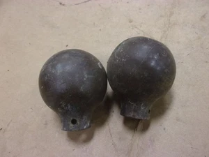 2 Vintage Antik Messing Pferd Hames Rund Kugel Knopf Hand Stock Gehstock Aufsatz - Bild 1 von 5