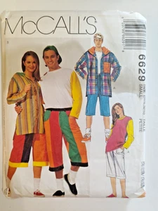 McCall's 6629 Jacket T Shirt Shorts Sewing Pattern Mens Ladies S Cut Retro 90s - Picture 1 of 8