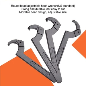 C Pin Spanner Adjustable 1 1/4 To 3in Round Head CRV Hook Wrench For Vehicle. - Picture 1 of 22
