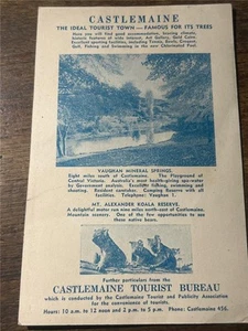 C 1950 s Castlemaine Tourist Bureau Broadbents pocket map Vaughan Springs - Picture 1 of 5