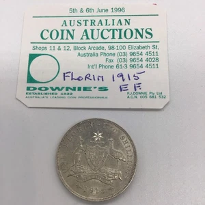 1915 Florin George V - Extremely Fine - Key Date 8 pearls full diamond stunning - Bild 1 von 7
