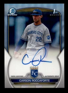 CARSON ROCCAFORTE 2023 BOWMAN CHROME ROOKIE REFRACTOR AUTO #011/499 BF9202 - Picture 1 of 1