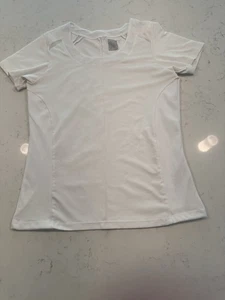 Lucky in Love Women's Tennis Shirt Size Medium 8-10 White Short Sleeve EUC - Picture 1 of 5