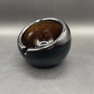 VINTAGE porte-pipe porte-pipe sphère orbe marron ambre Viking en verre années 60 * unique ! - Photo 1/8