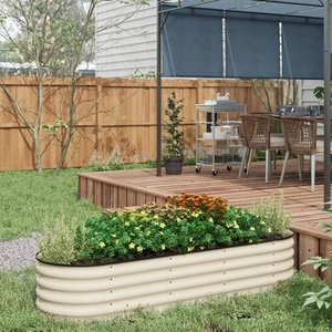 Outsunny Galvanized Raised Garden Bed Planter Box - Picture 1 of 45