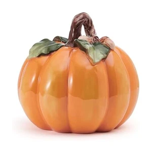 Fitz and Floyd Harvest Halloween Pumpkin Ceramic Figurine, 7.5 inch - Foto 1 di 5