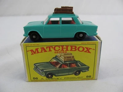 Vintage Lesney Matchbox Turquoise Blue Fiat 1500 w/ Box #56 New! - Image 1 of 4