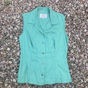 Woman's Armani Sleeveless Summer Green Top Size 42 Europe, approx Size 8 UK. - Picture 1 of 4