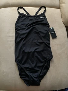 Womens TYR Durafast Elite Diamondfit Athletic Swim Suit #DDUS7A Black - Picture 1 of 3