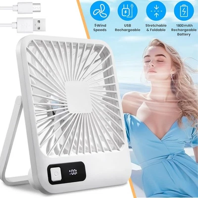 Mini Desk Fan Silent USB Fan Table Fan Small Desktop Fan with 5 Speeds Quiet Fan - image 1 of 4