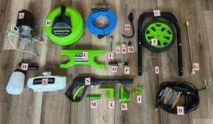 Replacement Parts for Greenworks 2000psi Pressure Washer GPW2006/GPW2000FCSC (R) - Picture 1 of 27
