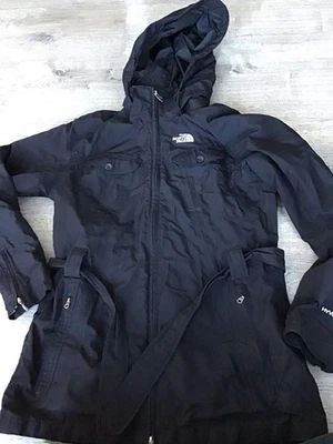 Chaqueta para mujer The North Face talla mediana negra Hyvent abrigo de lluvia con cinturón con capucha Foto 1 de 4