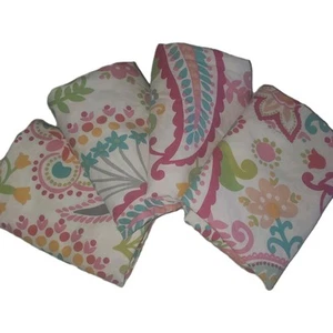 Pottery Barn Teen Swirly Paisley Pillow Case Floral Pink White Lot Of 4 - Picture 1 of 7