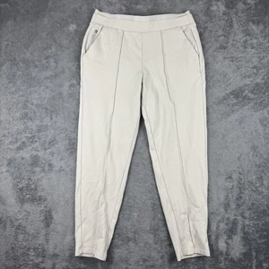 Athleta Pants Womens Small Beige Venice Pintuck Ankle Slim Tapered Pull On - Picture 1 of 9