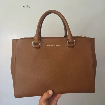 MICHAEL KORS Marrón Sutton Mediano Cartera Bolso de Mano Bolso de Mano Herrajes Dorados Foto 1 de 4