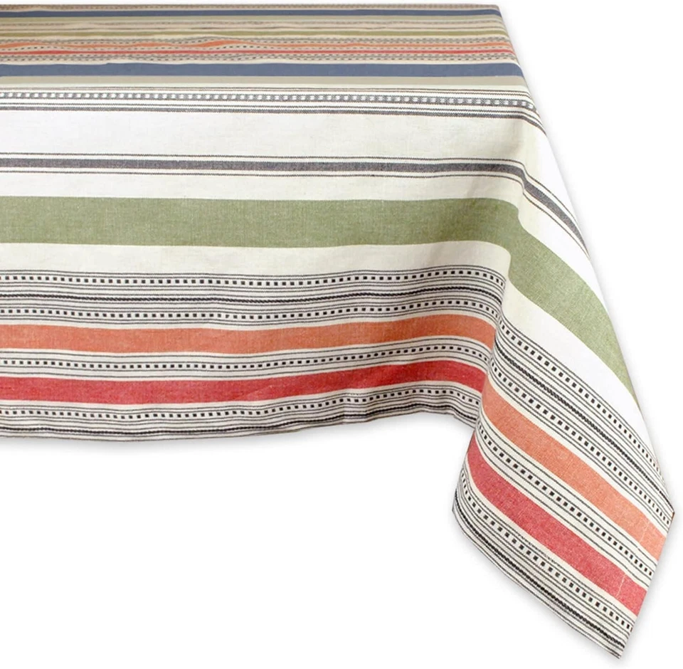 DII Warm Stripe Tablecloth Collection, Indoor or Outdoor Use, Tablecloth, 60x84 - Image 1 of 1
