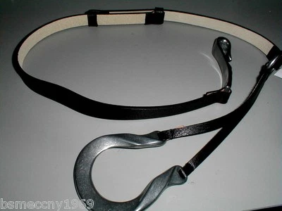 NUEVO SIN ETIQUETAS AJUSTABLE MUJER CHICO'S M/L CUERO NEGRO CINTURÓN HERRADURA reg $49 Foto 1 de 4