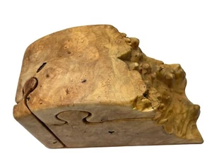 Mid-Century Handmade Fred Buss Maple Burl & Koa Wood 4 Pieces Puzzle Stash Box - Picture 1 of 15