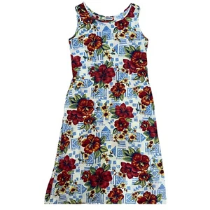 Two Potato Vintage 70’s Hawaiian Sundress Dress Hibiscus Pockets Sz Large - Picture 1 of 4