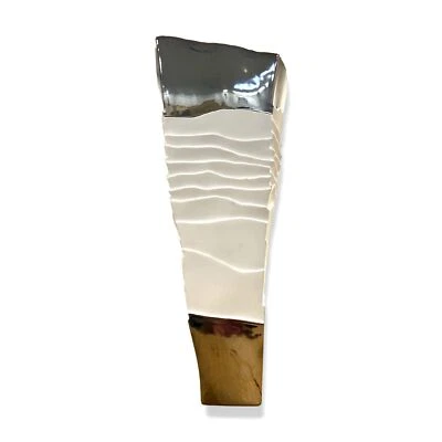 Jarrón con acento de mesa de porcelana erosum platino blanco $895 Fos Ceramiche 14" Foto 1 de 4