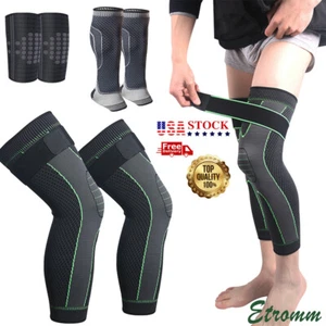 Leg Support Brace With Strap Thigh High Compression Sleeve Socks Pain Relief - Picture 1 of 33