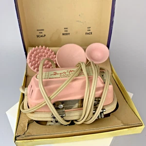 Vintage Handy Hannah Pink Vibrator Massager & 3 Attachments #1295V Electric - Picture 1 of 7