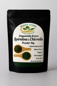 Espirulina y Chlorella Orgánica Premium en Polvo 1kg Superalimento Calidad Pura - Imagen 1 de 5