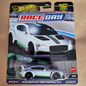 HOT WHEELS PREMIUM BENTLEY CONTINENTAL GT3 RACE DAY 1:64 CAR CULTURE REAL RIDERS - Picture 1 of 1
