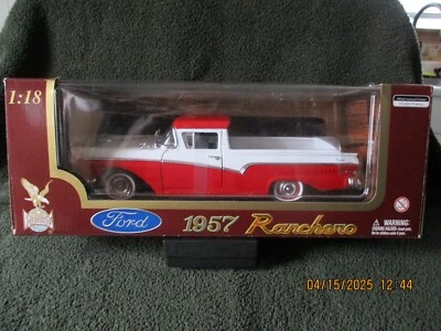 ROAD LEGENDS YAT MING RED & WHITE 1957 FORD RANCHERO 1/18 DIECAST NEW SEALED BOX - Image 1 of 4