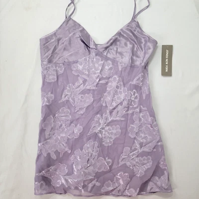 Jones New York Women's Nightgown Gown Purple Size Medium NEW Floral SHEER Short - Image 1 of 4