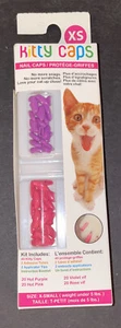 Kitty Nail Caps XS Claw Covers / 40 Pack / HOT PINK & HOT PURPLE / 5lb or Under - Picture 1 of 2